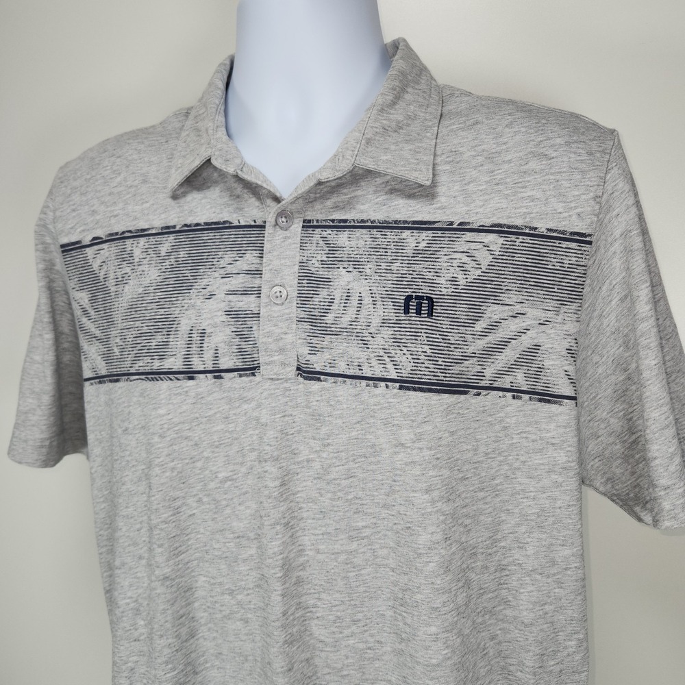 Travis Mathew Make Camp Golf Polo Performance Shirt Short Sleeve Gray Size Large